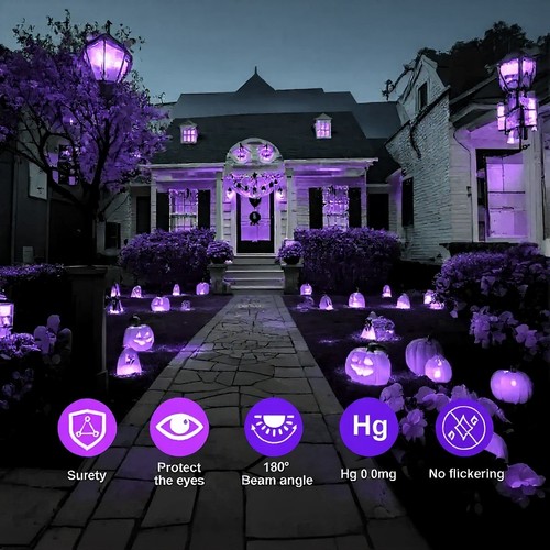 2x 4W Purple Coloured LED G45 Party Golf Round Small Screw Light Bulb SES E14 - Picture 3 of 3