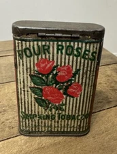 VINTAGE RARE ADVERTISING EMPTY FOUR ROSES VERTICAL  POCKET TOBACCO TIN