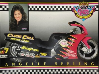 VRHTF NHRA COOL AWESOME ''ANGELLE CLOSE CALLS PRO STOCK MOTORCYCLE'' HAND OUT
