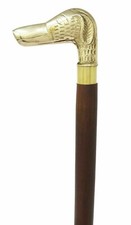 Brass Beautiful handle Brown Wooden Walking Stick Cane Classic Style Handmade
