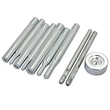 Metal Snap Button Fastener Tool Kit 10 PCS Install Punch Base for Press Studs