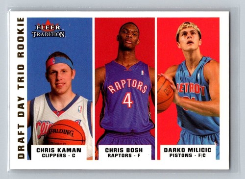 Chris Bosh, Chris Kaman, Darko Milicic [Draft Day Rookie] #295 2003 Fleer card