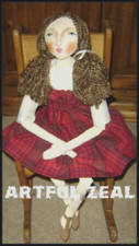 Buy 2 get the 3rd FREE, Doll PATTERN, Primitive Art Doll Pattern, Folk Art Doll 