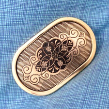 Classic Western Belt Buckle Cowboy Cowgirl Scroll Flourish Vintage 70s .SHY091