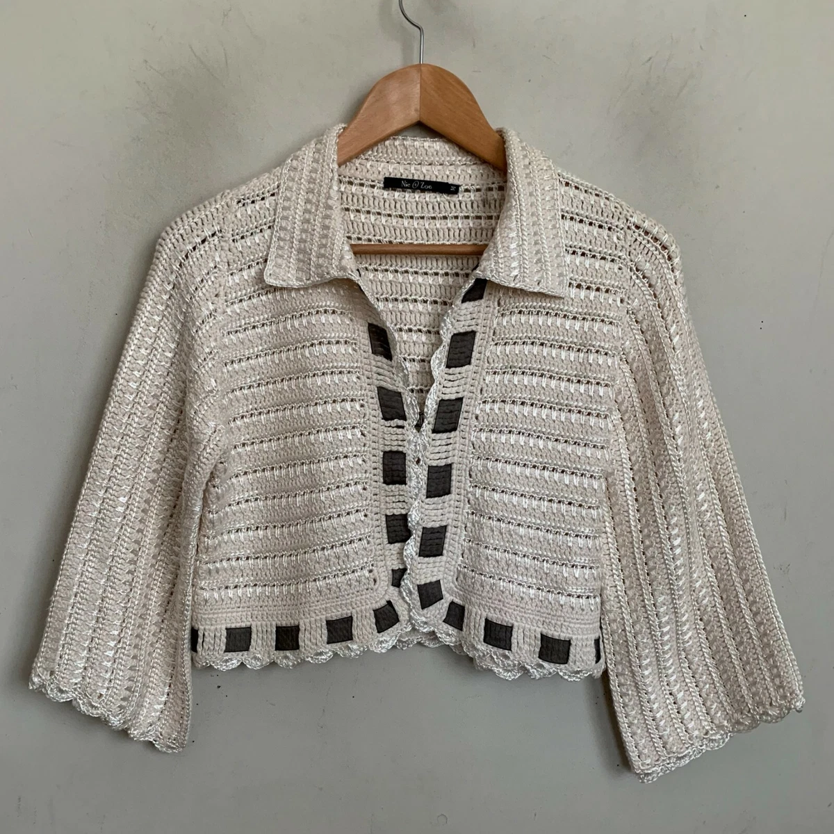 Nic and zoe crochet trim deals cardigan