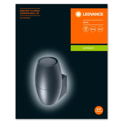 Ledvance Endura Cannon Wall up, GU10, max 35 W, IP44, Dunkelgrau, Außenleuchte