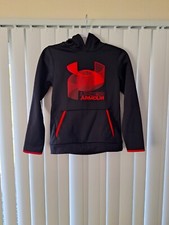 Youth Medium Under Armour Goldgear Hoodie Sweatshirt Long Sleeve Red Black