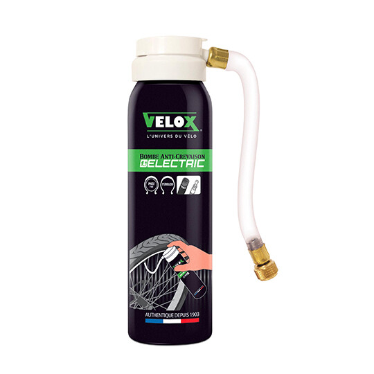 Bombe anti-crevaison velox pour vae-e-bike et vtt presta-schrader (100ml)