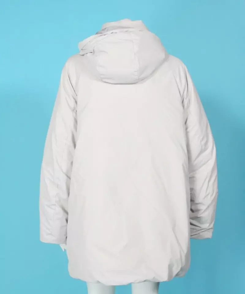 Jaqueta feminina Uniqlo cinza acastanhado com capuz casaco acolchoado Parka tamanho G/823 - Imagem 4 de 4