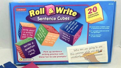 Vintage Lakeshore Roll & Write Sentence Cubes Learning Game Kids # EE338 