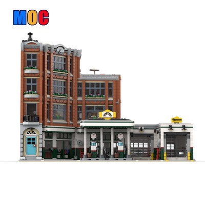 Modubrix Mocs Building Block 10264 Big (Corner) Garage Sets Bricks Toys 4897pcs
