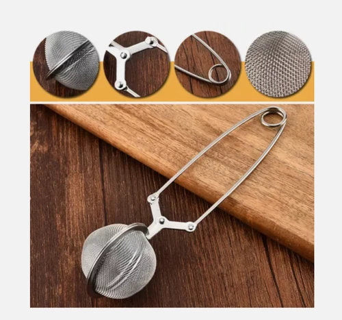 Tea Ball Infuser Stainless Steel Spoon Filter Squeeze Leaves Herb Mesh Strainer - Picture 1 of 6