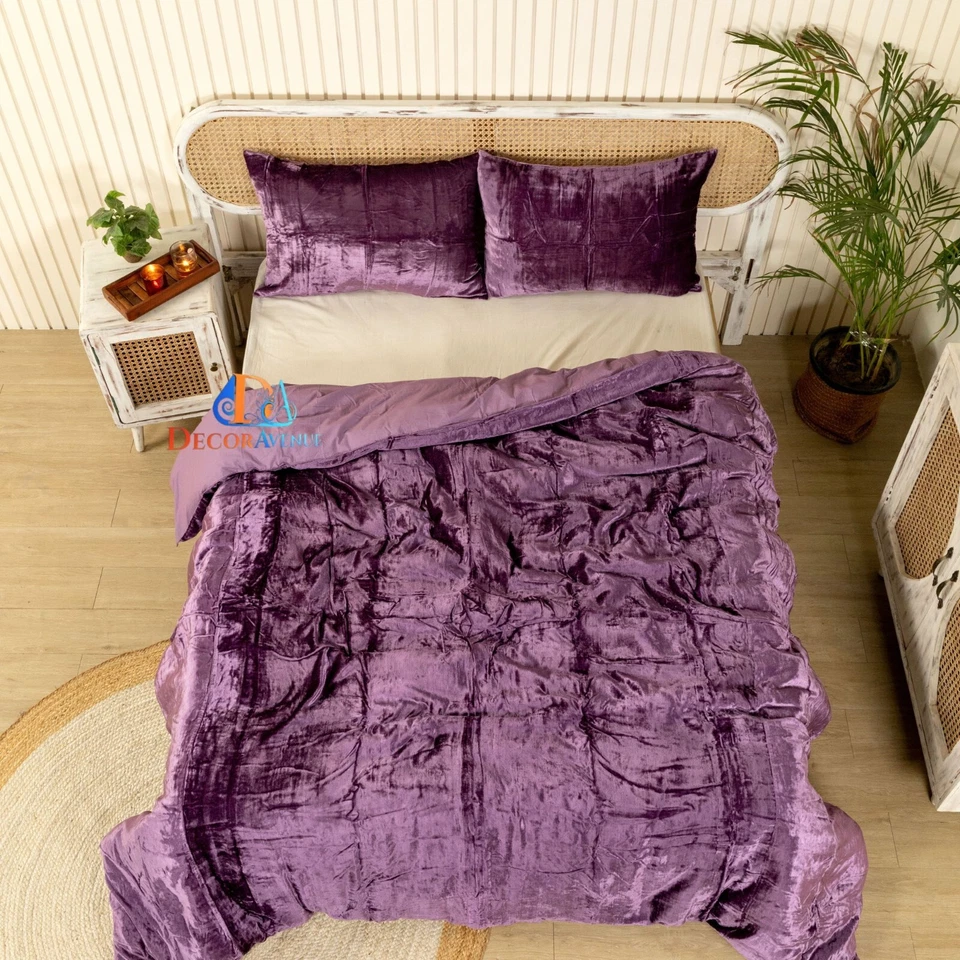 Juego de funda nórdica de terciopelo de lujo de 3 piezas ropa de cama boho UO funda edredón Foto 4 de 4