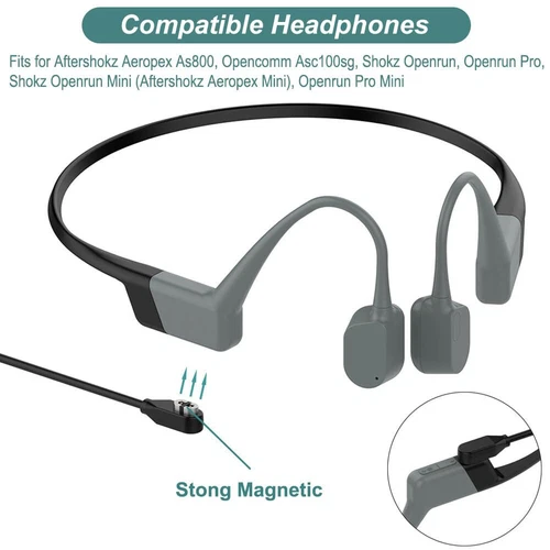 Charging Cable USB Charger Cord for AfterShokz Aeropex Bone Conduction Headphone - Picture 6 of 7