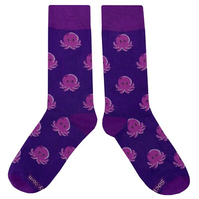 fun purple dress socks NWT UrpUrp Octopus Dress Socks Novelty Men 8-12 Purple Crazy Fun Sockfly