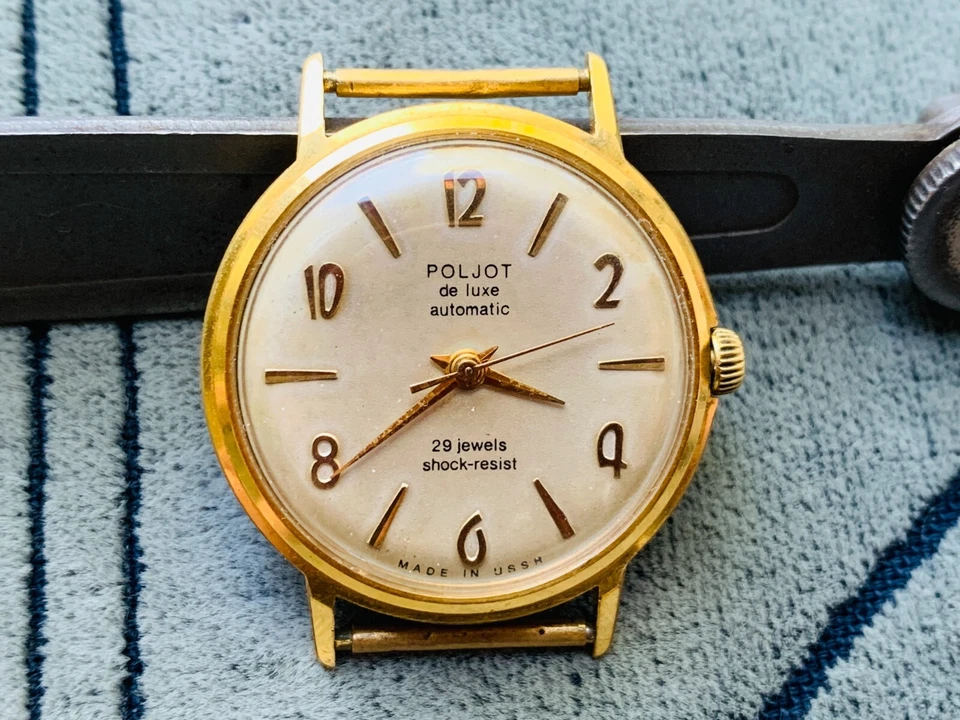 Reloj Coleccionable Poljot De Luxe 29 Joyas Automático Au20 Chapado en Oro 1 MChZ/uhr Foto 2 de 4