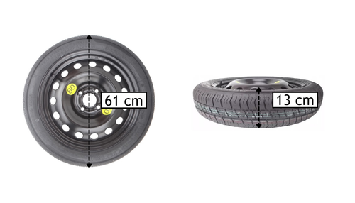 Ruotino di Scorta 16" per PEUGEOT 208 con Chiave svitabulloni e Guanti 125/80R16 - Imagen 2 de 6