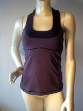 LULULEMON sz 6 TANK TOP Purple gray mesh RACERBACK LULU