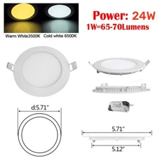 LED Panel Light Recessed Ceiling Lamp Downlight Fixture 9W 12W 15W 18W 21W 24W