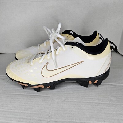 New Sample Nike AR0996 Womens Hyperdiamond 2.5 Keystone White Softball Cleats 9