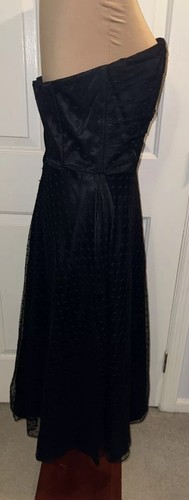 Scott Mcclintock Strapless Swiss Dot Mesh Flowy Overlay Dress Size 10 Chic Goth - Picture 9 of 13