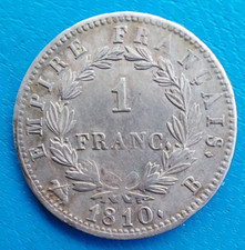 Napoléon Ier , 1 franc argent 1810 B Rouen , MONNAIE VOLEE le 06 Décembre 2025