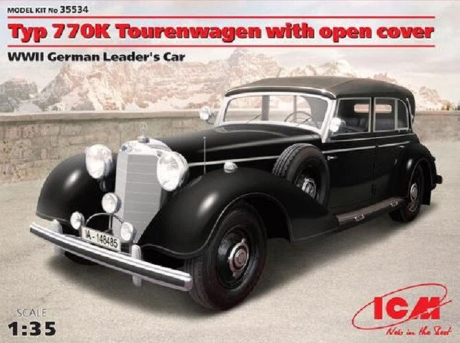ICM 35534 TYP 770K TOURENWAGEN WITH OPEN COVER WWII GERMAN LEADER’S CAR