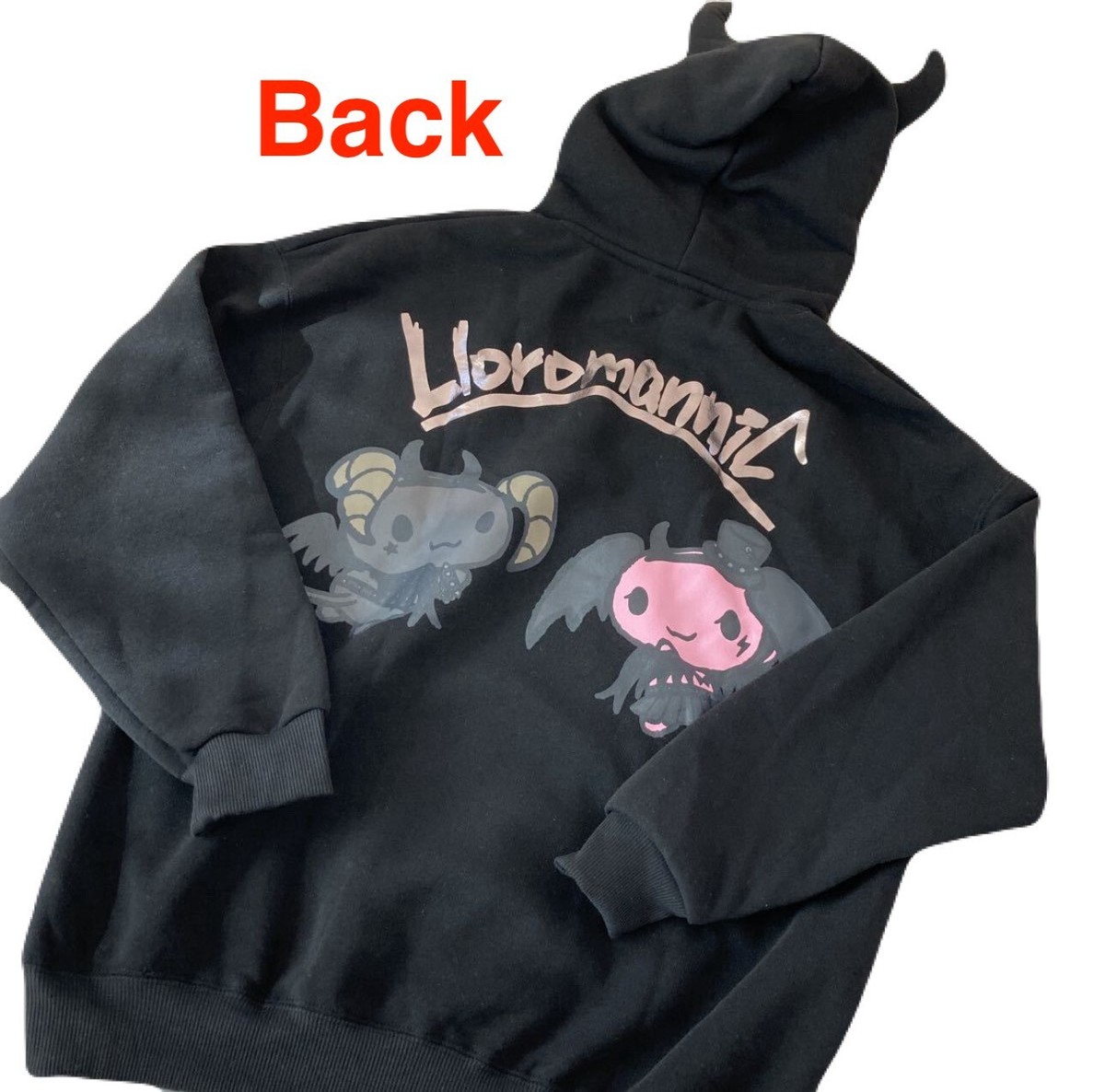 NEW Sanrio Lloromannic Berry & Cherry Pullover Hoodie Black