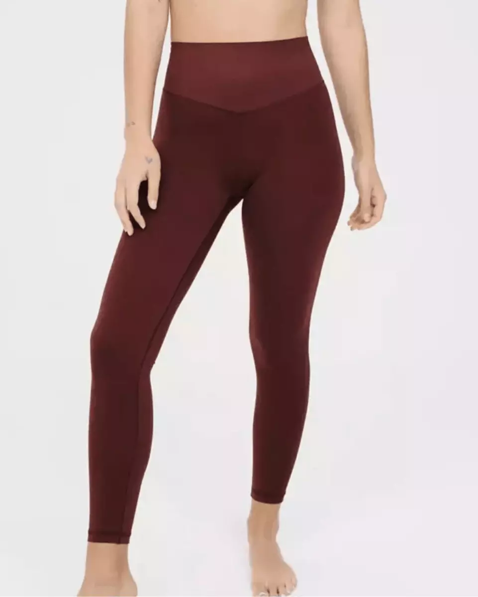 Aerie Legging Real Me 7/8 Length Women Medium Berry Red Maroon High Rise