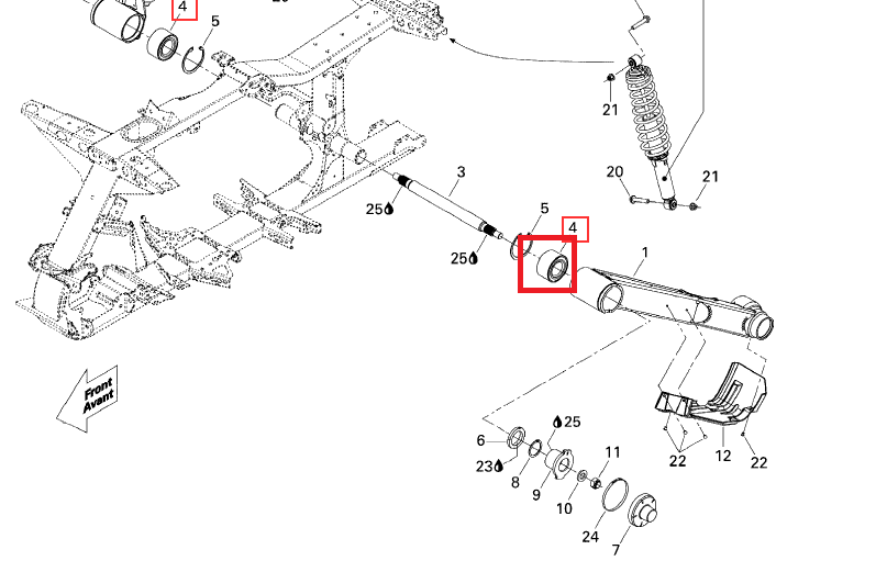 CANAM OUTLANDER / RENEGADE SWING ARM BEARING 293350037 eBay