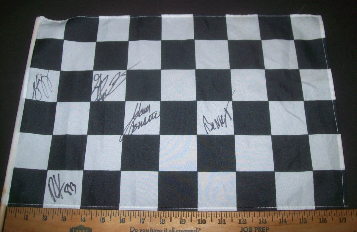 AUTOGRAPHED CHECKER FLAG - 5 AUTOGRAPHS | eBay