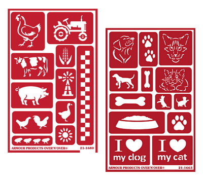Farmhouse Farm Animals & Cute Pets Glass Etching Stencils Reusable Armour Etch