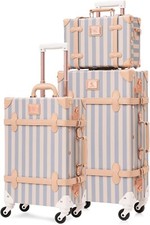 Vintage Luggage Set Travel Luggage with Cosme...