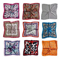 New Elegant Silk Satin Square Neck Scarf Tie Headband Bandana Hair Wrap Vintage