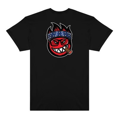 Thrasher Magazine X Spitfire BIG HEAD JAKE Skateboard T Shirt BLACK