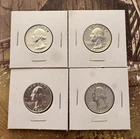 FOUR PROOF WASHINGTON QUARTERS ‘61,’62’,’63,’64 90% SILVER