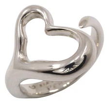 TIFFANY & Co. Elsa Peretti Open Heart Ring Silver Size 5.5 Accessories Jewelry