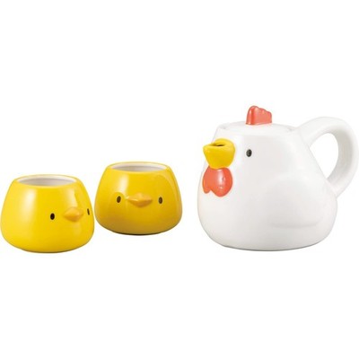 SAN3750 Cute Tableware, Pot, Cup, Tea Set, Approx. 20.3 fl oz (600 ml), Chick...
