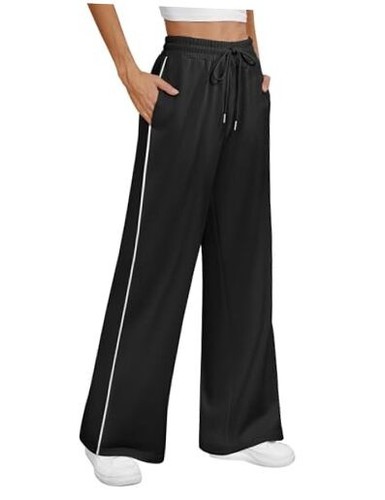 Womens Wide Leg Sweatpants Baggy Sweat Pants with Pockets High Waisted Track