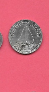 BAHAMAS KM63.2 2003 UNCIRCULATED UNC MINT BU 25 CENTS OLDER COIN
