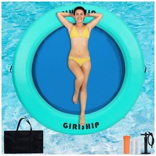 6/8/10FT Inflatable Water Hammock, Round Floating Ring Inflatable Floating Do...