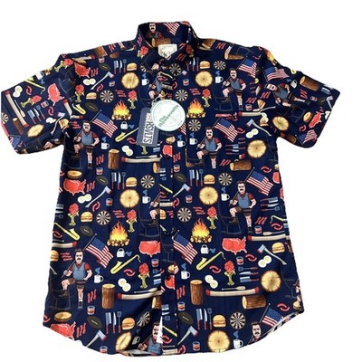 RSVLTS Parks and Recreation Shirt Golf Georgia Ron Swanson Novelty USA Mens L