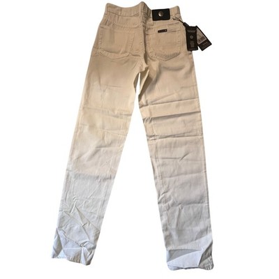 Vintage Trussardi Jeans 90s Made in Italy White Cotton Pants Size 29 - *NWT