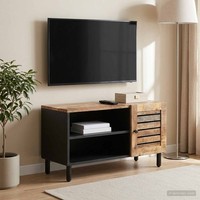 StauraumschräNke Natur 80 X 33 X 46 Cm Massivholz Mango MedienmÖBel Aufbewahrung