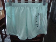 NEW Adidas Girls SZ XL 16 Sports Shorts Elastic Drawstring Waist Ice Mint