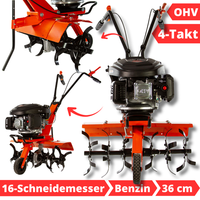 Benzin BodenfräSe GartenfräSe Bodenhacke 4-Takt Ohv 36 Cm Motorhacke Kultivator