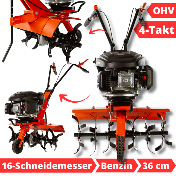 Benzin BodenfräSe GartenfräSe Bodenhacke 4-Takt Ohv 36 Cm Motorhacke Kultivator-image