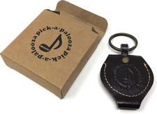 DIY Guitar Pick Punch Leather Key Chain Pick Holder - Brown