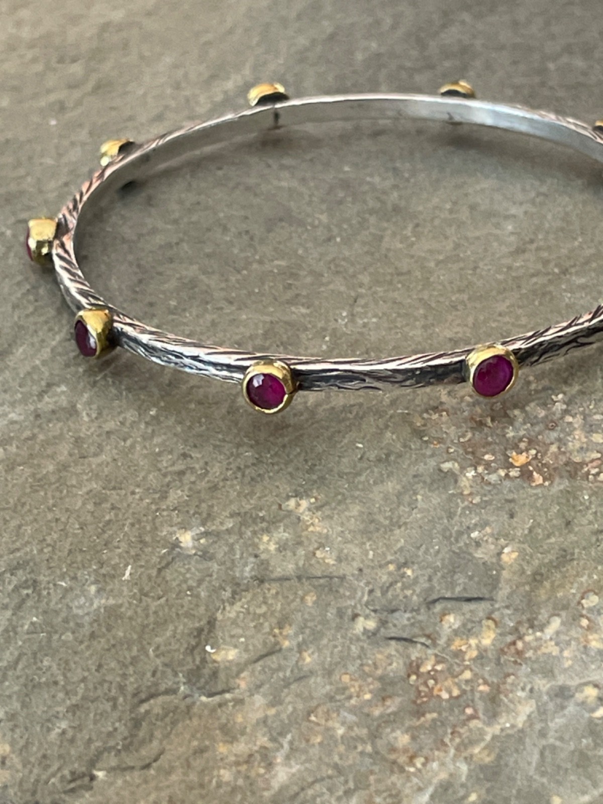 Bora Ruby Bangle Bracelet with Sterling Silver an… - image 3