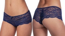 Alegro Lingerie Women's Boudoir Starlet Sheer Lace Hipster Short Panty 2 PACK